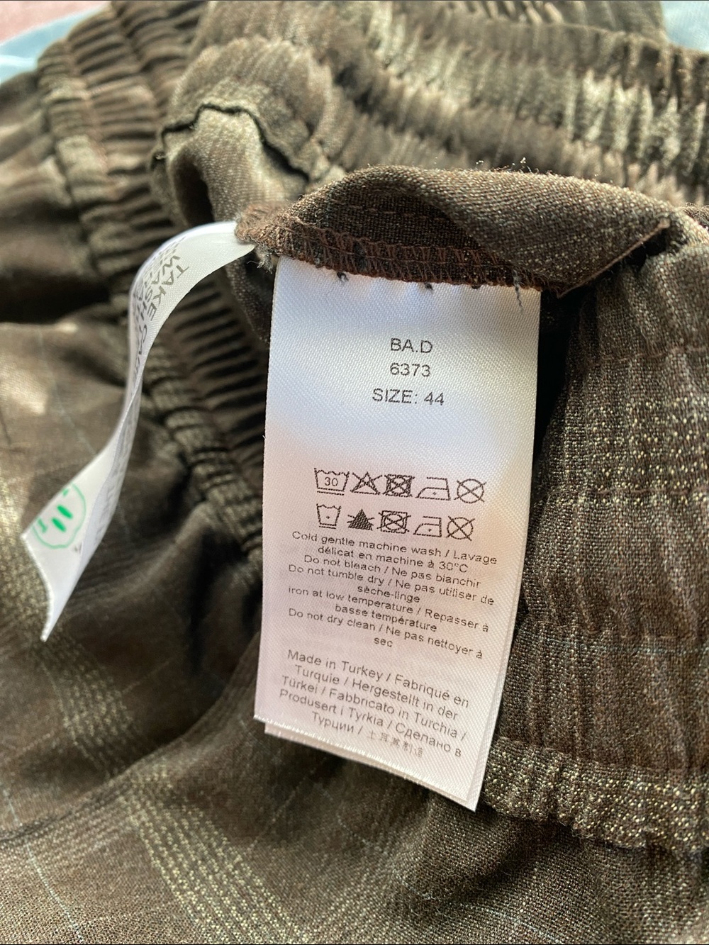 Ganni Check Pattern Drawstring Pants Straight Drawstring Size 44 - Picture 4 of 6